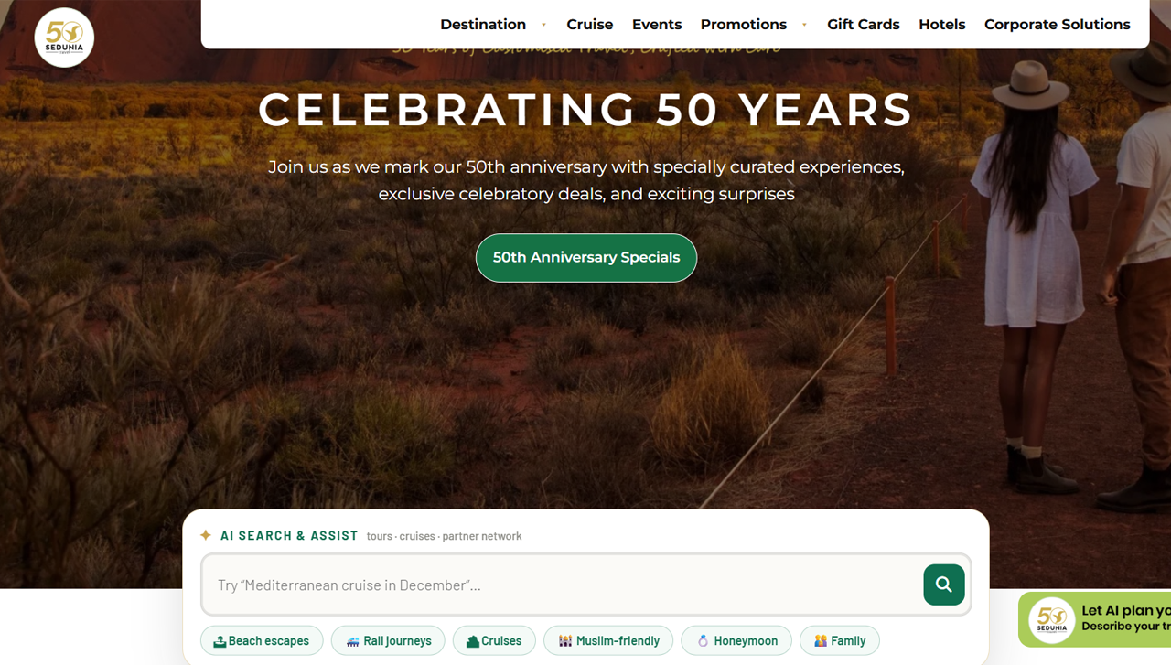 Sedunia Travel website
